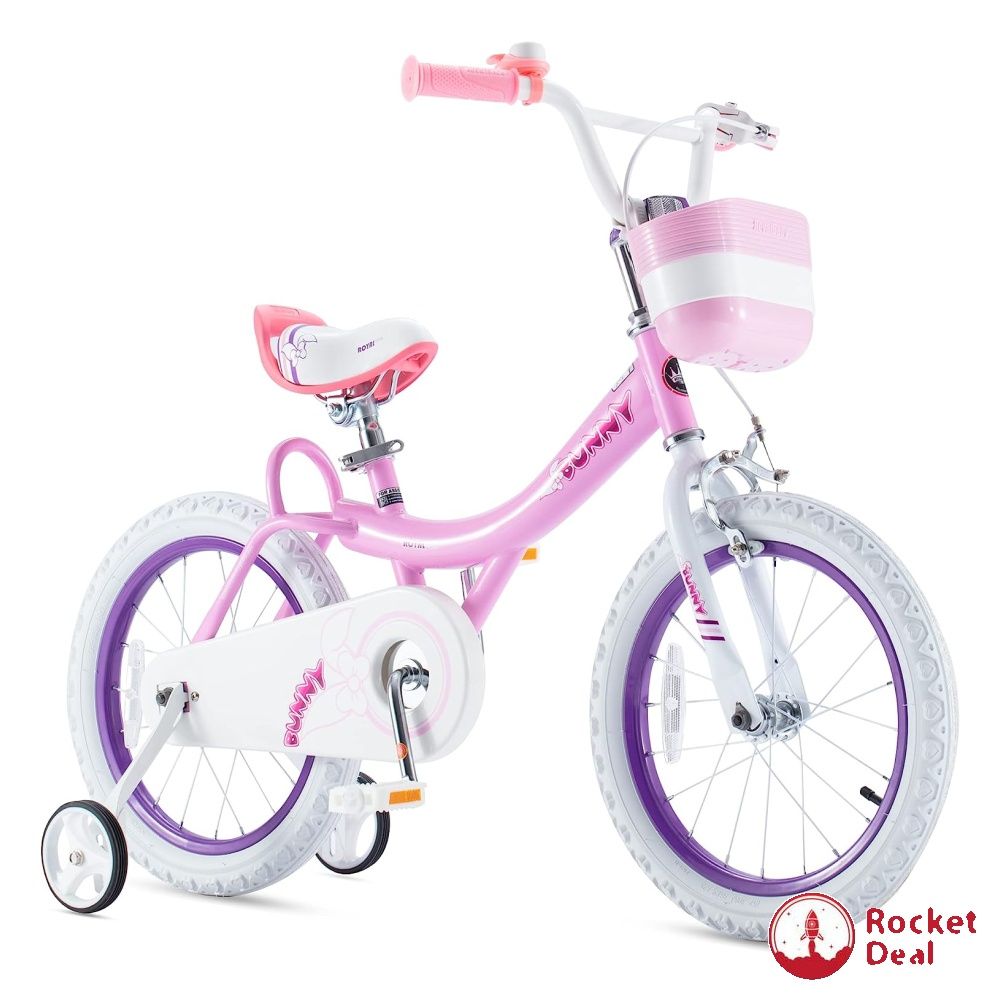 Royalbaby Jenny Girls Kids Bike 12 Inch Childrens Beginner Bicycles with Training Wheels Basket Pink White Purple Bunny Pink 12 Inch With Training Wheels Sports Equipment Bicycles Parts Bicycles on Ca...