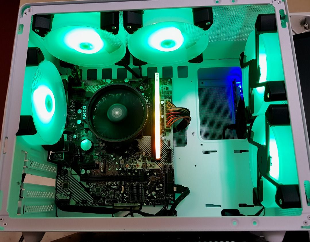 Ryzen 5 2600 in White Set Up Desktop PC Gaming Rig System Unit Like New ...
