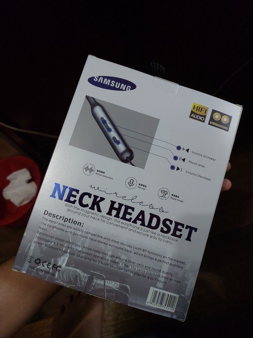 Samaung Neck Headset Wireless (Category: Earphones) located in Quezon City. Submitted by garagesaleonline (Listing ID 1242754148, Image 3). Description: .