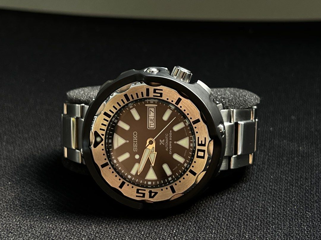 Seiko SRPA79J1 Black Monster Baby Tuna Men s Fashion Watches