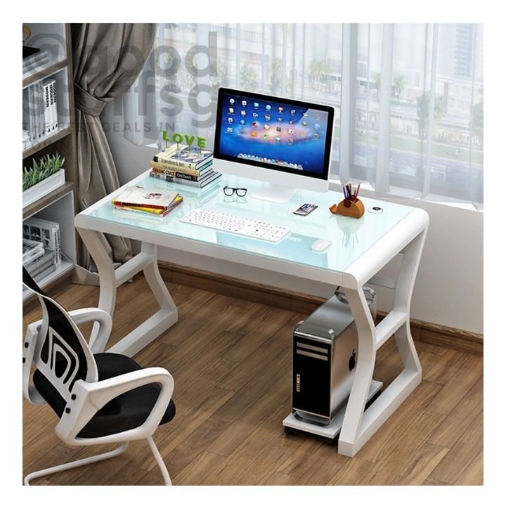 Tempered glass shop computer table