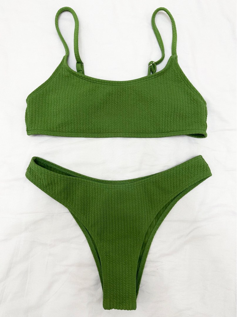 Shein Green Bikini, Women's Fashion, Swimwear, Bikinis & Swimsuits on