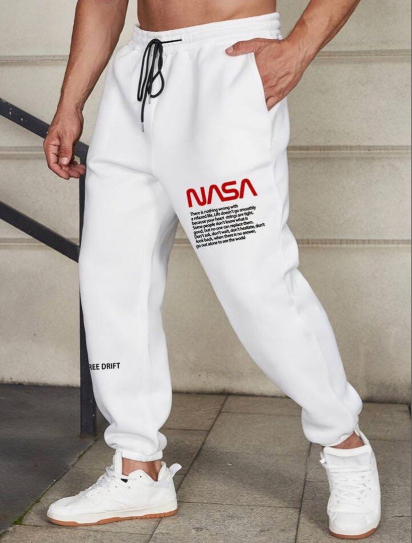 Tight white store joggers