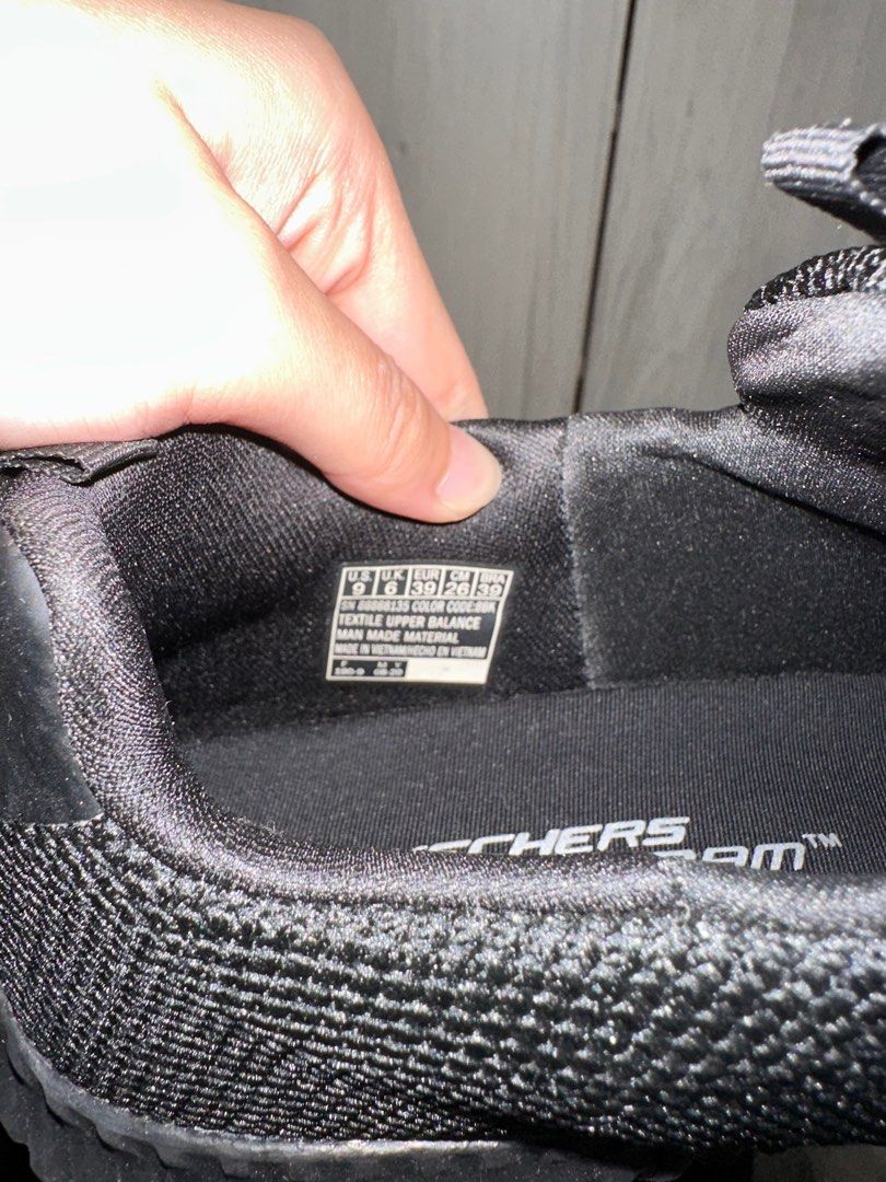 Skechers Memory Foam Full Black Shoe, Women's Fashion, Footwear ...