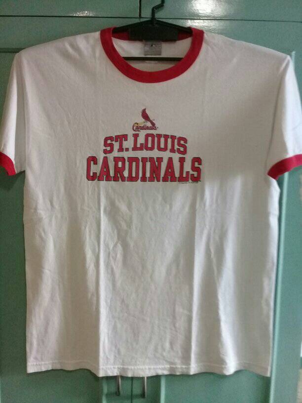 St. Louis Cardinals Majestic Throwback Ringer White T Shirt