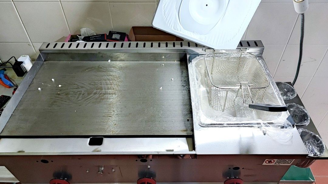 Stainless Steel Dapur Gas 2In1 Combo Grill And Deep Fryer (Kuching