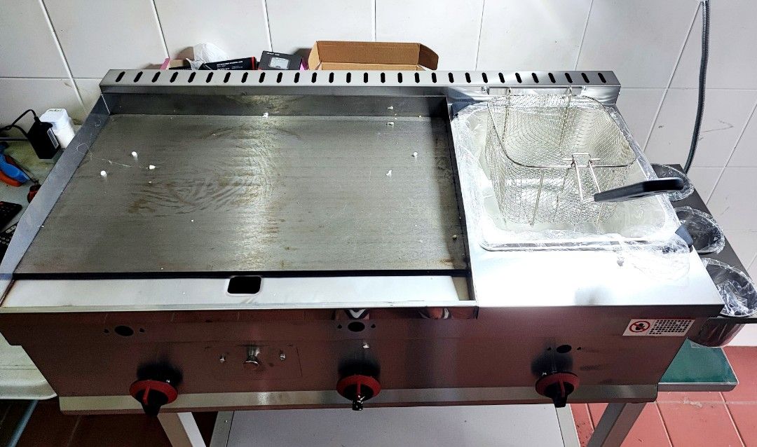 Stainless Steel Dapur Gas 2In1 Combo Grill And Deep Fryer (Kuching