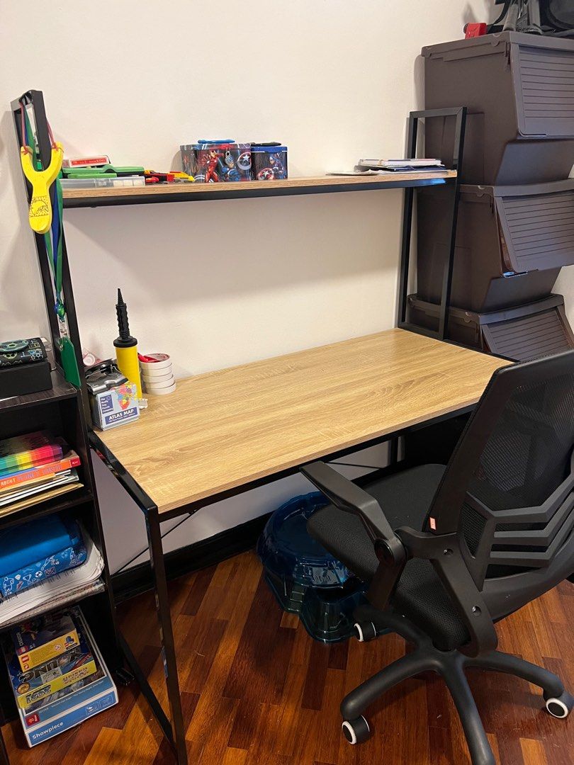 Study desk with shelf for sale, Furniture & Home Living, Furniture