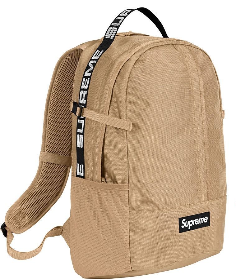 supreme backpack 18ss tan-