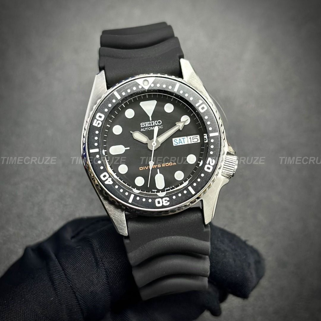 Time Cruze Seiko 5 SKX013K1 Automatic Diver s 200M Black Strap Black Dial Men Watch SKX013K SKX013
