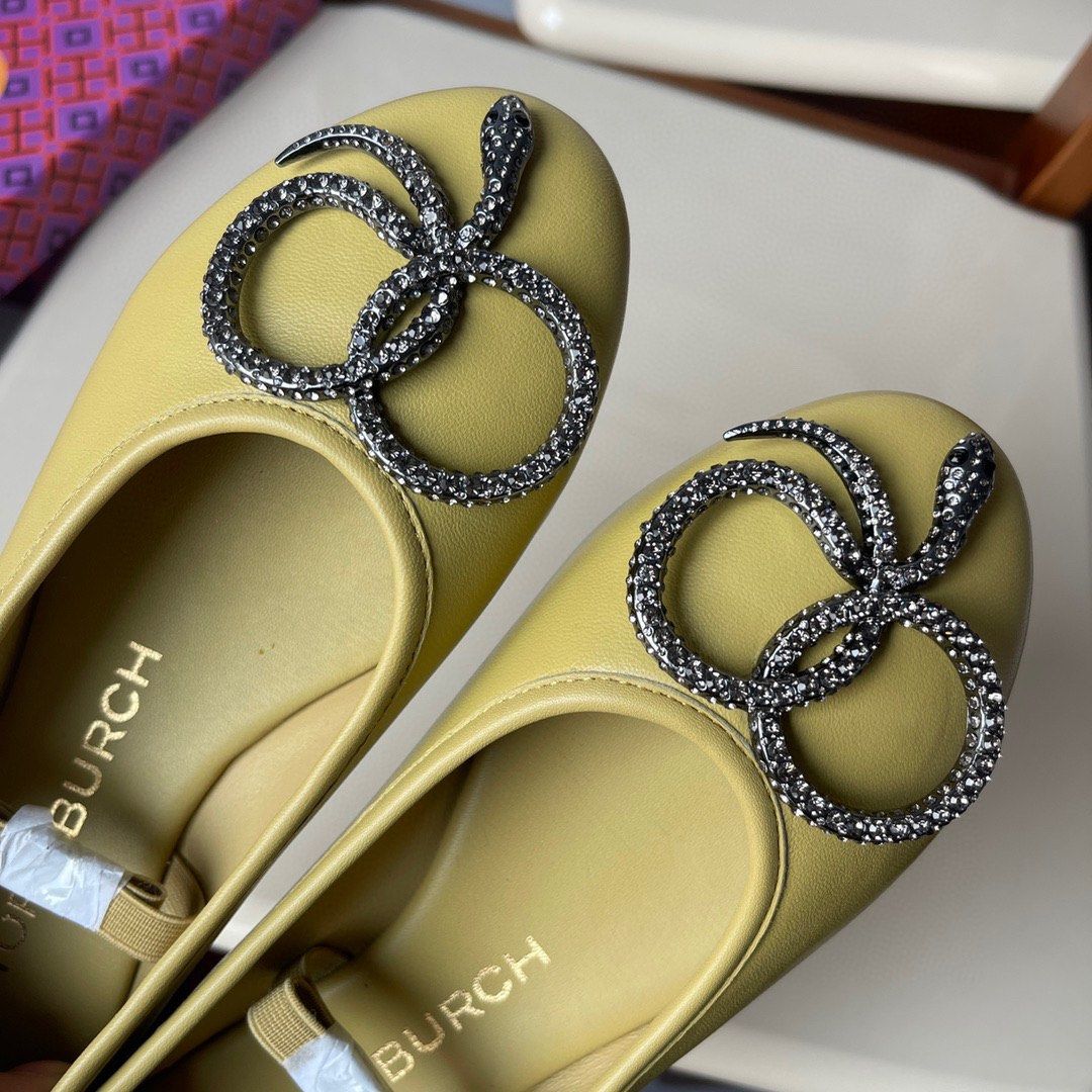 Gold tory cheap burch shoes