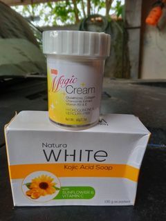 Uno magic cream and kojic acid soap