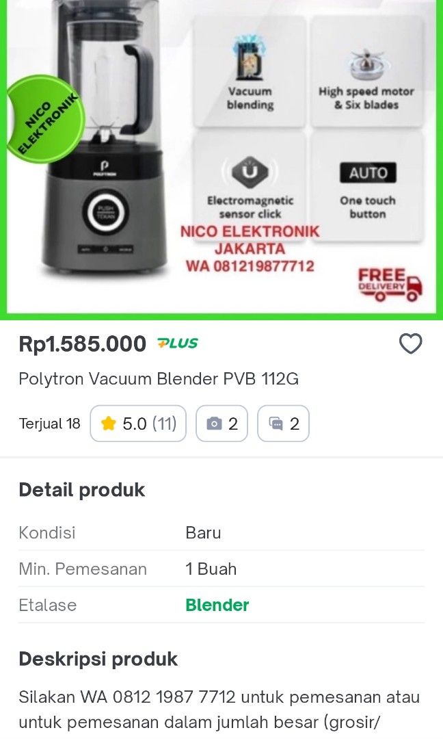 Vacuum Blender Polytron PVB 112G on Carousell