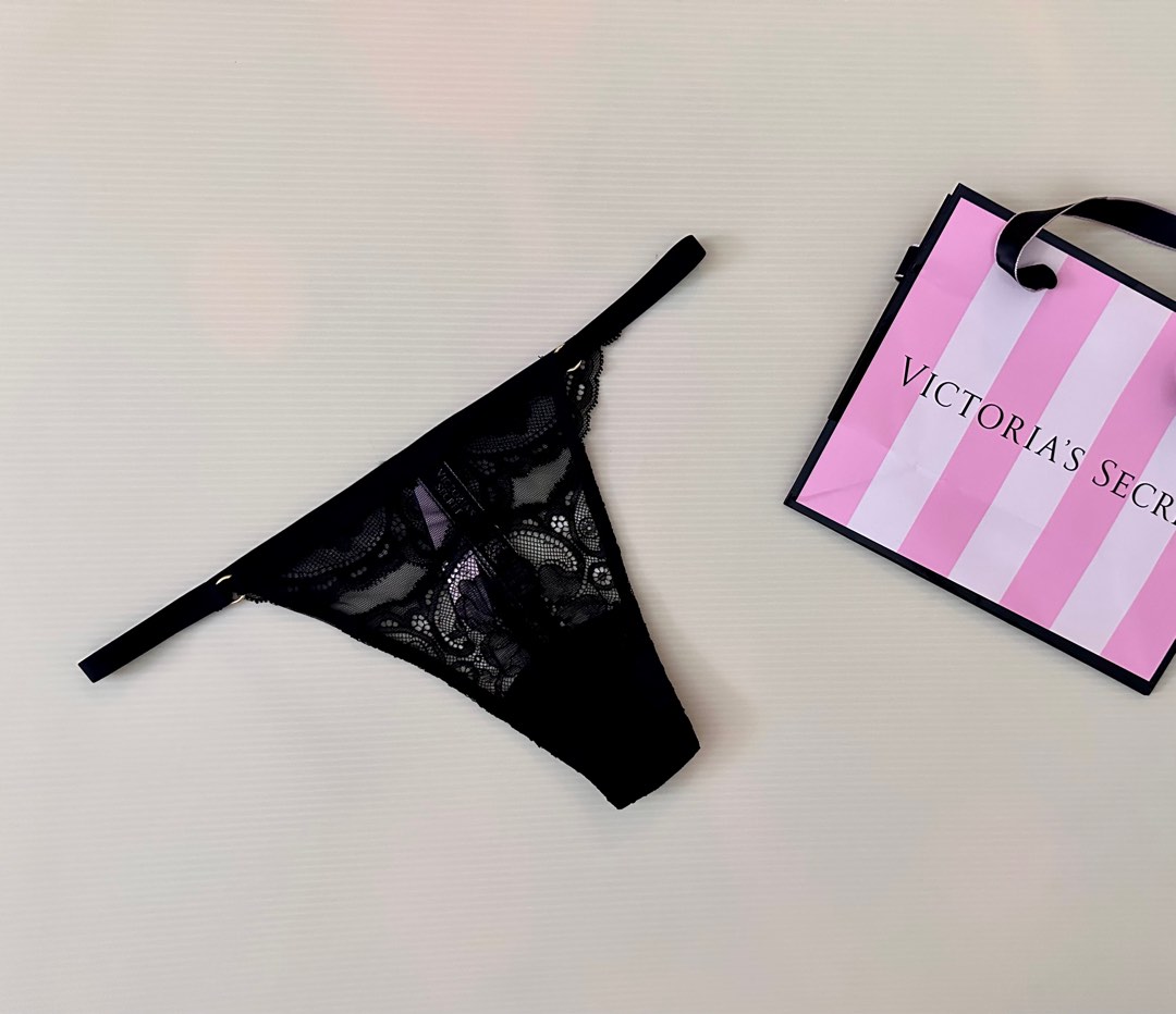 Victoria's Secret Black Lace Very Sexy Thong Panty, Women's Fashion, New  Undergarments & Loungewear on Carousell
