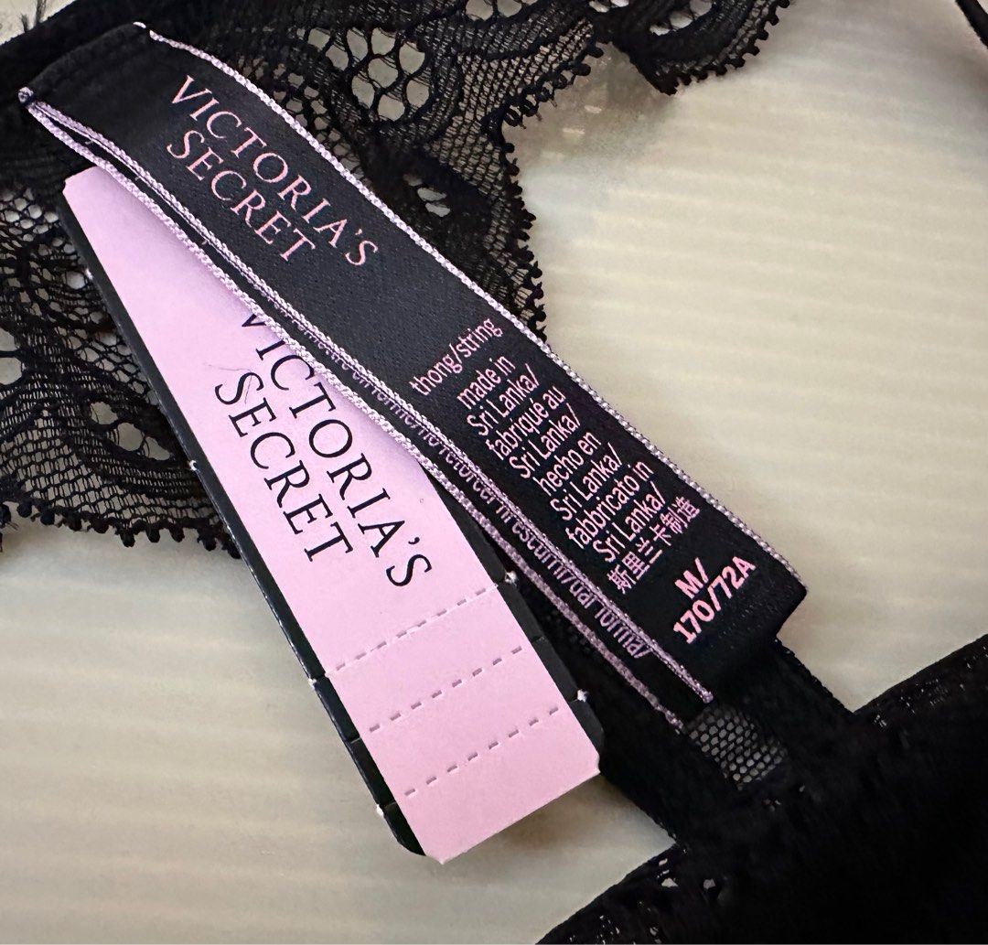 Victoria's Secret Black Lace Very Sexy Thong Panty, Women's Fashion, New  Undergarments & Loungewear on Carousell