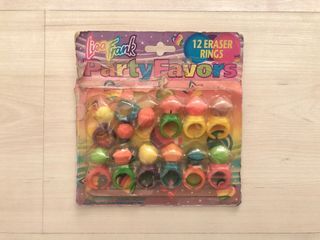 Vintage Lisa Frank Party Favors Eraser Rings