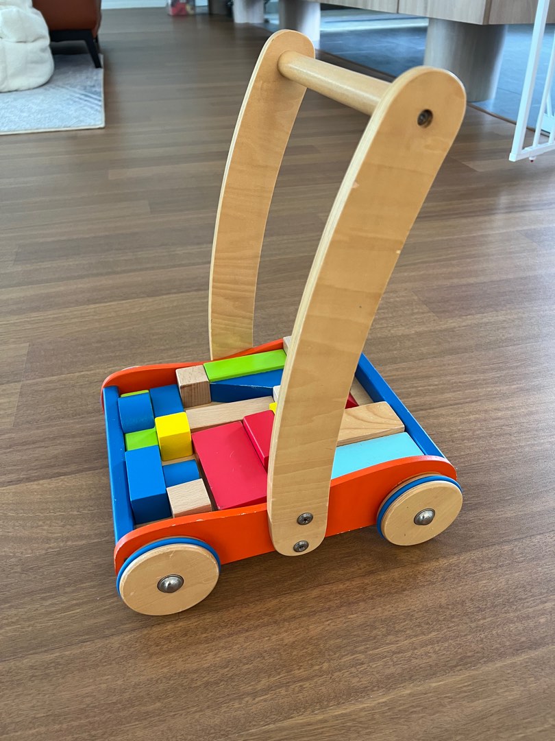 Wooden Baby Walker with Blocks Hobbies Toys Toys Games on Carousell