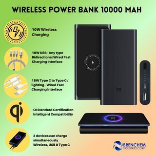 Xiaomi Wireless Power bank 10000mAh PLM11ZM USB Type C Qi Fast Wireless Charger Portable Charging Powerbank