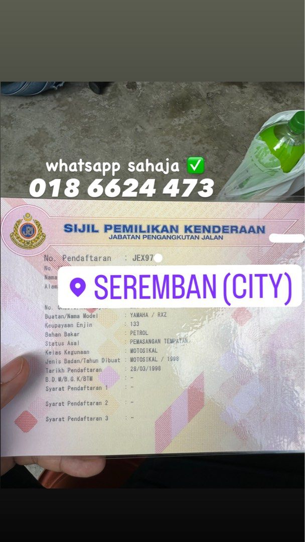 Yamaha RXZ Tahun 98 Geran, Motorbikes on Carousell