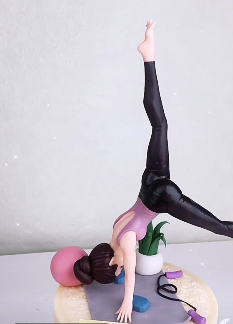 How to make Girl on Yoga mat gym fitness birthday cake design ideas  Decorating - YouTube