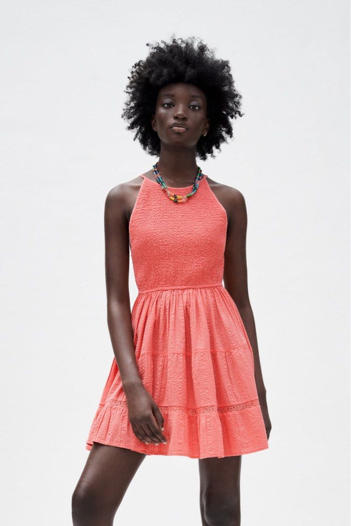 Zara coral dress outlet