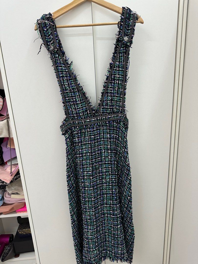 Zara tweed hot sale overall dress