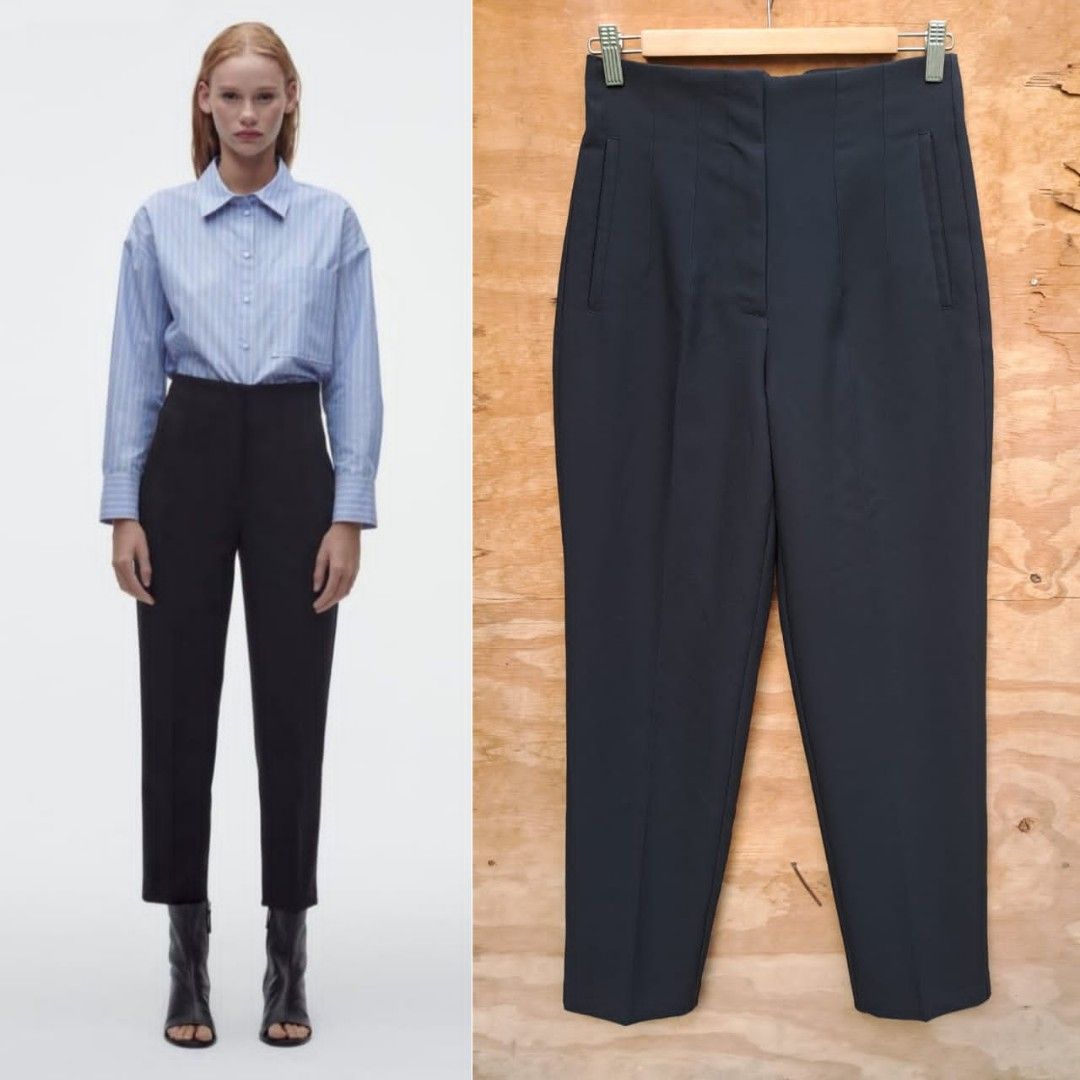 Zara high waist trouser with belt, Women's Fashion, Bottoms, Other Bottoms  on Carousell
