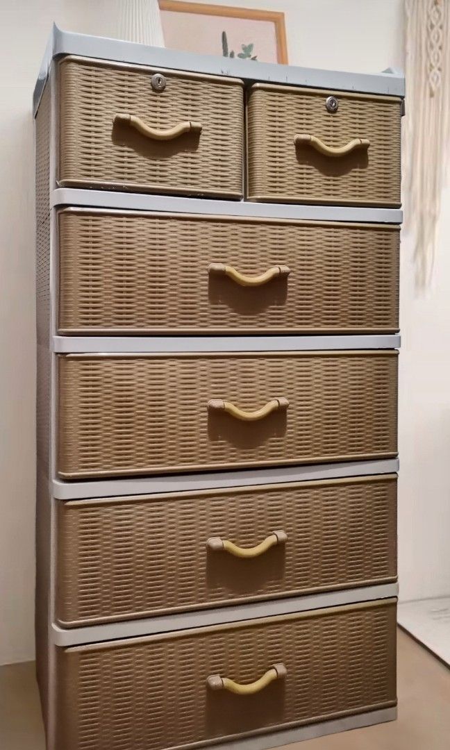 5 Layer Rattan Plastic Drawer on Carousell