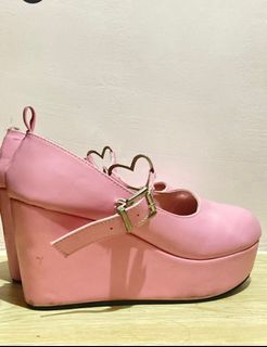 ♡ Auth Demonia Baby Pink Wedges Platform Shoes Y2k Coquette Dollette Harajuku Sanrio ♡