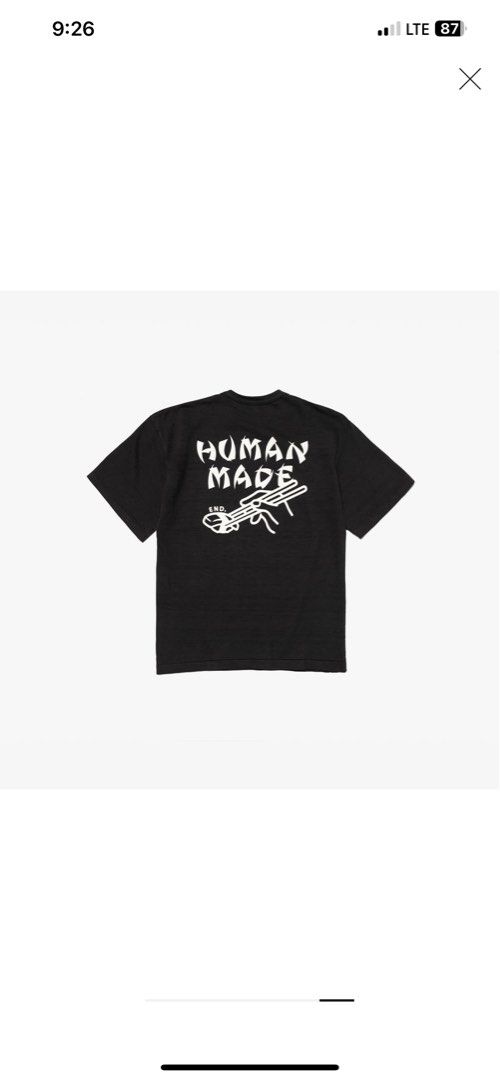 可換) END. x Human made sushi tee (black) XL, 男裝, 上身及