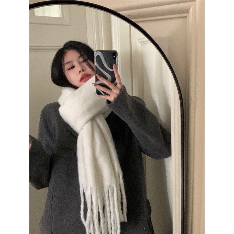 White tassel scarf discount