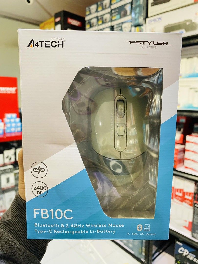 A4Tech Fstyler FB10C Rechargeable Bluetooth & 2.4ghz Wireless Mouse ...