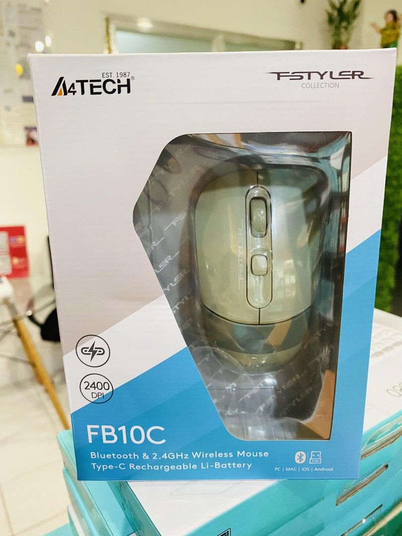 A4Tech Fstyler FB10C Rechargeable Bluetooth & 2.4ghz Wireless Mouse ...