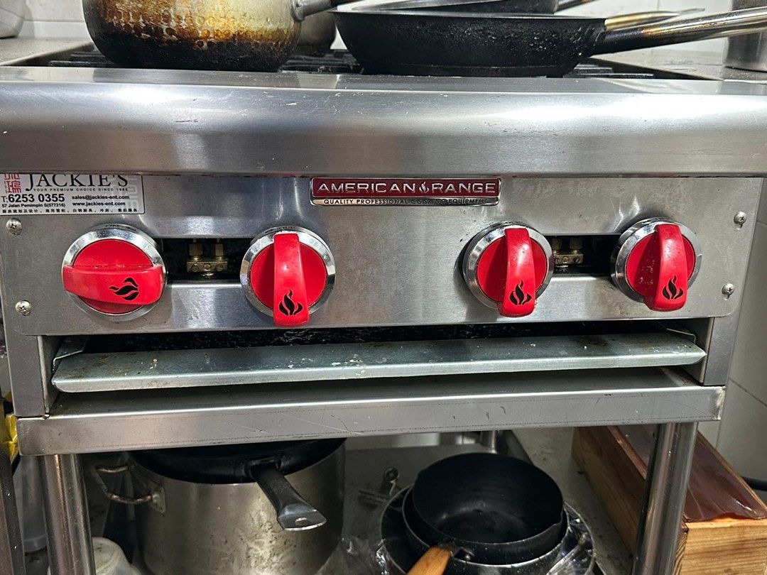 American Range 24 countertop 4 open top gas burner (LP gas) with stand