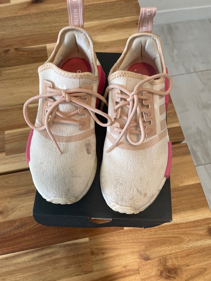 Authentic Adidas NMD R1 Pink and White Women s Fashion Footwear
