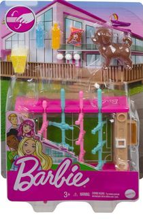 Barbie mini playset with pet, accessories, football table for game night