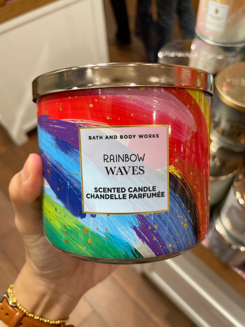 Bath & Body Works 3wicks Candle Rainbow Waves, Furniture & Home Living