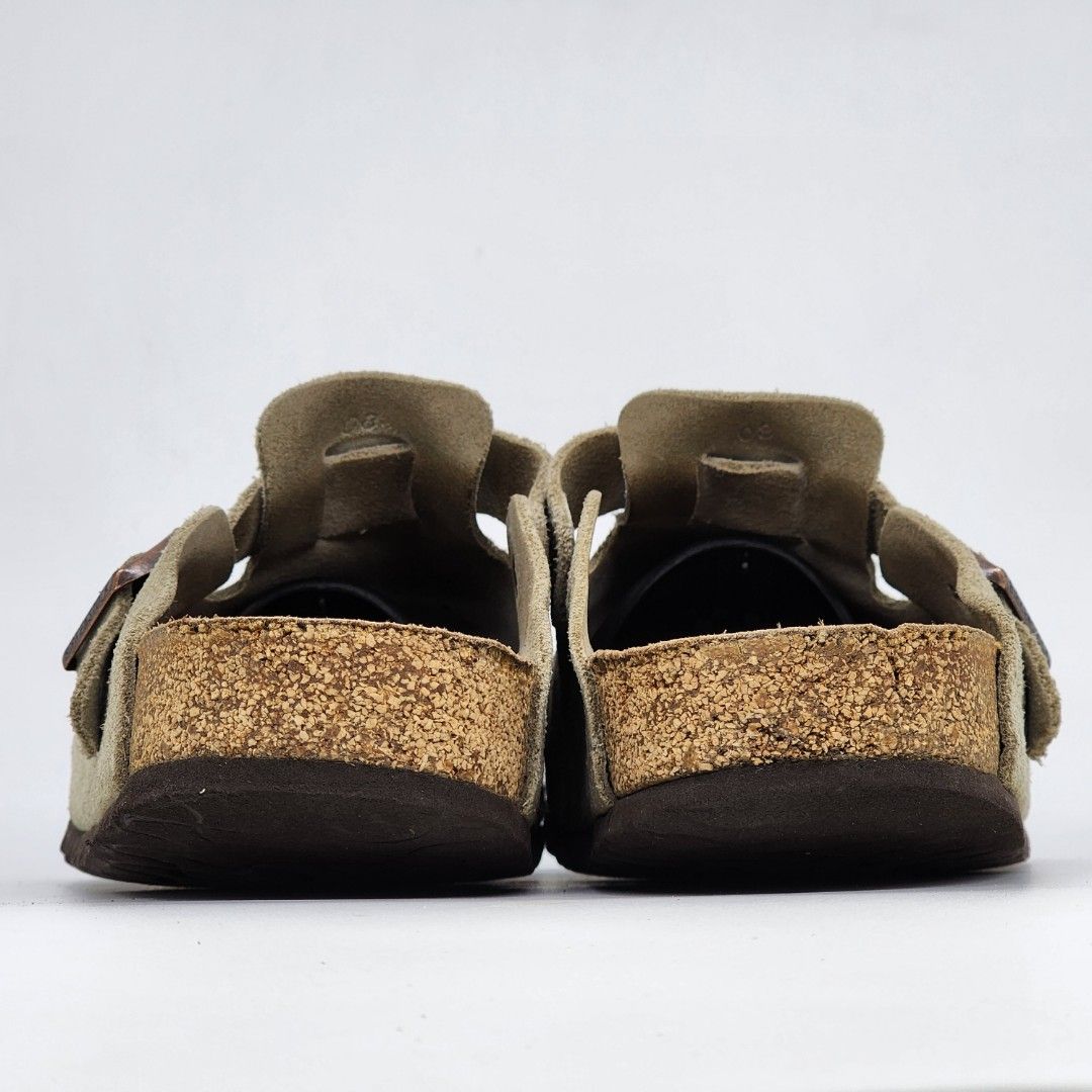 birkenstock boston clog taupe suede