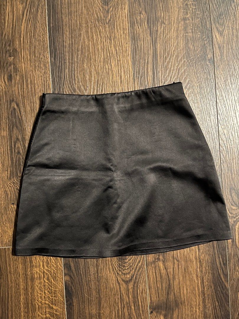 Black Zara Satin Skirt (Category: Skirts) located in Muntinlupa City. Submitted by upcycl3d (Listing ID 1243040863, Image 2). Description: - Best fits 26-27 (stretchable!) - Size small on tag - Would keep but is a bit loose on me na .