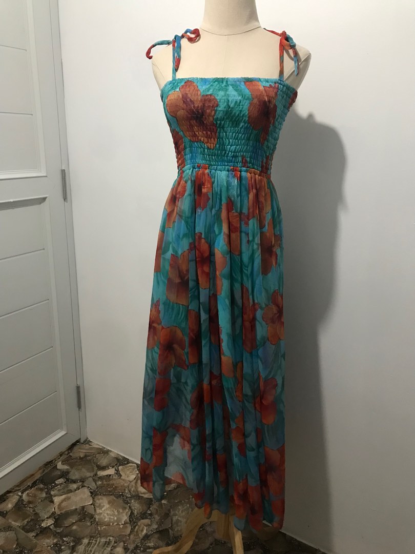 White Hibiscus Tropical Floral Hawaiian Print Bodycon Dress