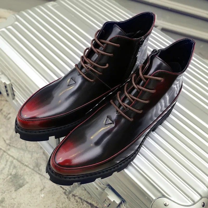 Men Boots shoe men boots brown red black boots men shoe size 38 43