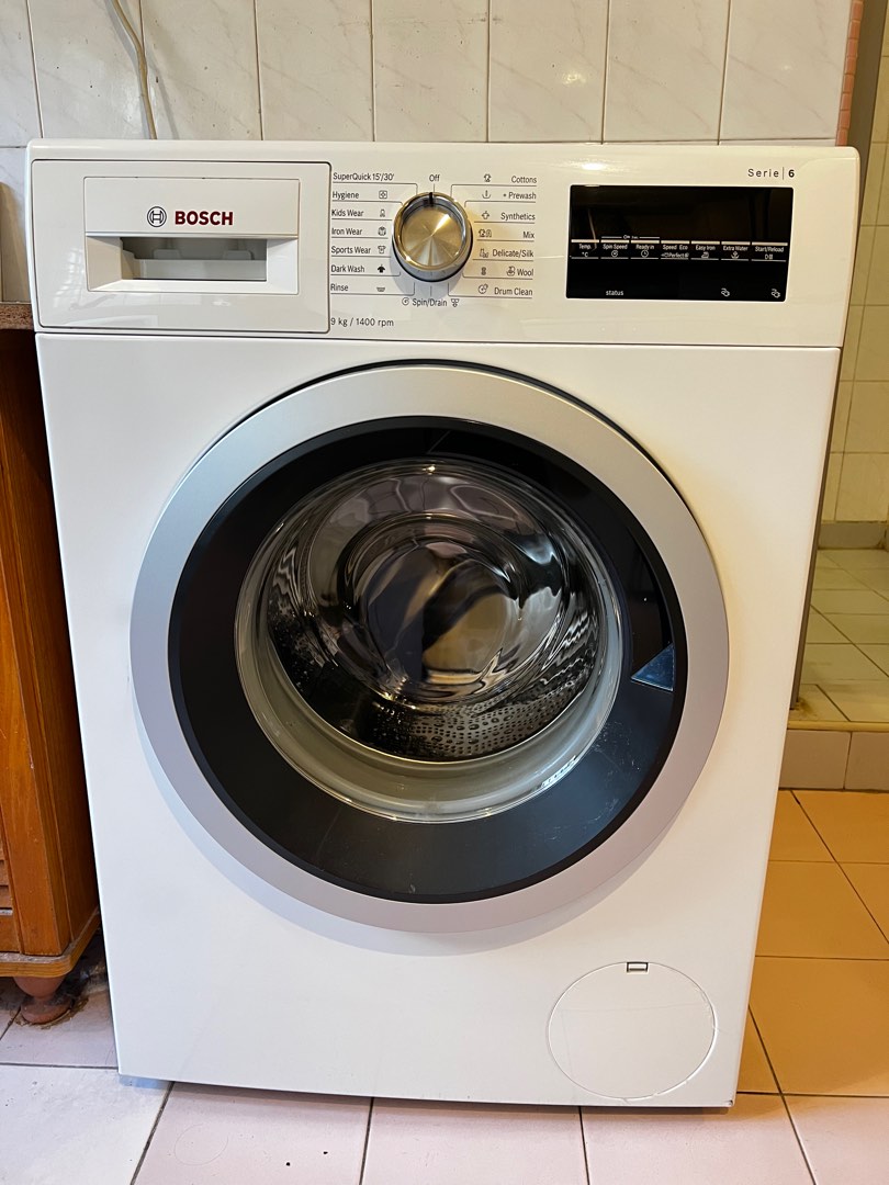 Bosch front loading washing machine 9kg, TV & Home Appliances, Washing