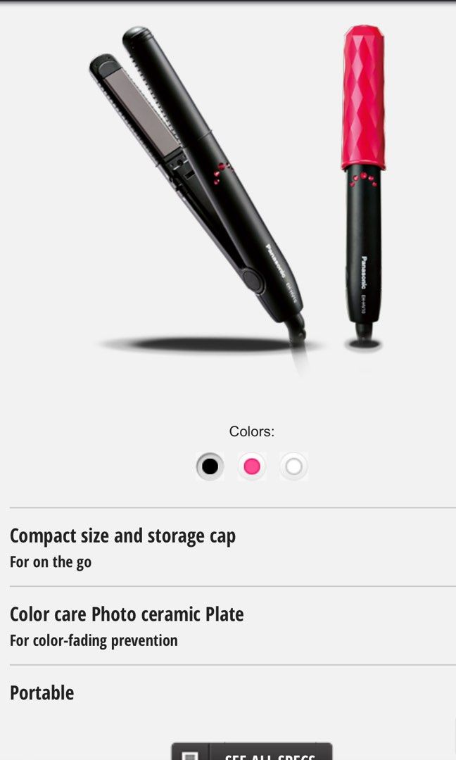 Brand New Panasonic EH HV10 Portable Hair Straightener