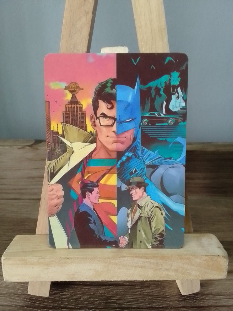 CLARK KENT AND BRUCE WAYNE DC ART CARD - CUSTOM (Category: Raw Singles) located in Mandaluyong City. Submitted by neko.neko21 (Listing ID 1243002768, Image 1). Description: SIZE : 3.5 x 2.5 FORMAT : Custom-made art card REMARK : - Same scale to a Standard Western Trading Card - Thickness = 350 Microns - Back to back print. - Smooth front texture. - Matte back texture. - Non-cardboard medium. - Hi-res and clear images. PAYMENT METHOD - BDO - BANK 