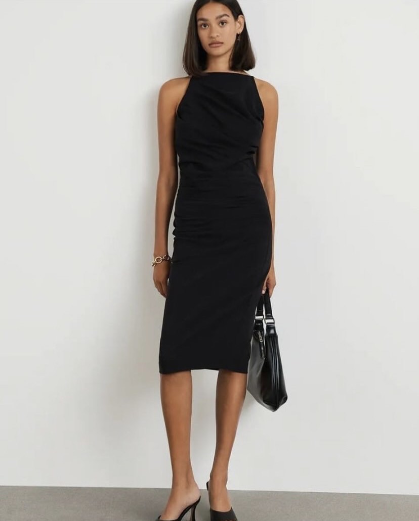 Black Halter Midi Dress main image 0