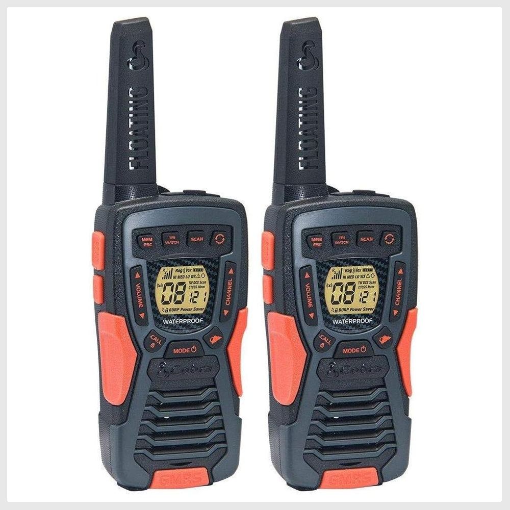 Cobra ACXT1035R FLT Floating Walkie Talkies for Adults Waterproof,  Rechargeable, Long Range up to 37-Mile Two Way Radio with NOAA Weather Alert   VOX, (2 Pack) (ACXT1035R FLT) (Radios), Mobile Phones