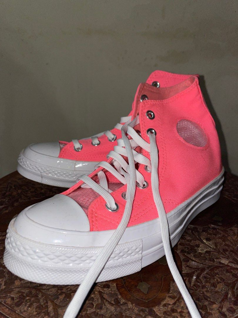 Pink 2025 mesh converse