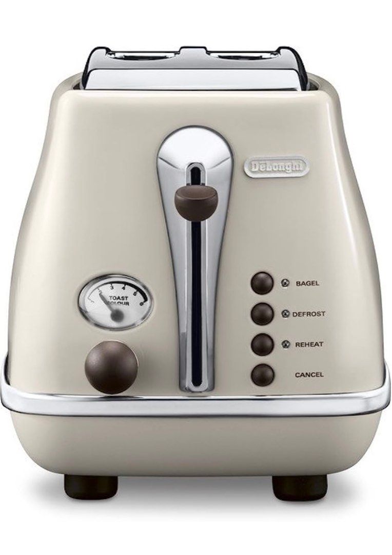 De'Longhi Icona Vintage Beige 2Slice Toaster with Lid, TV & Home