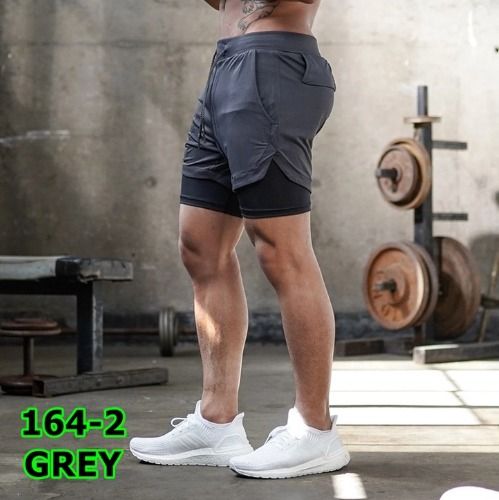 Double layer sports clearance shorts with secure pocket