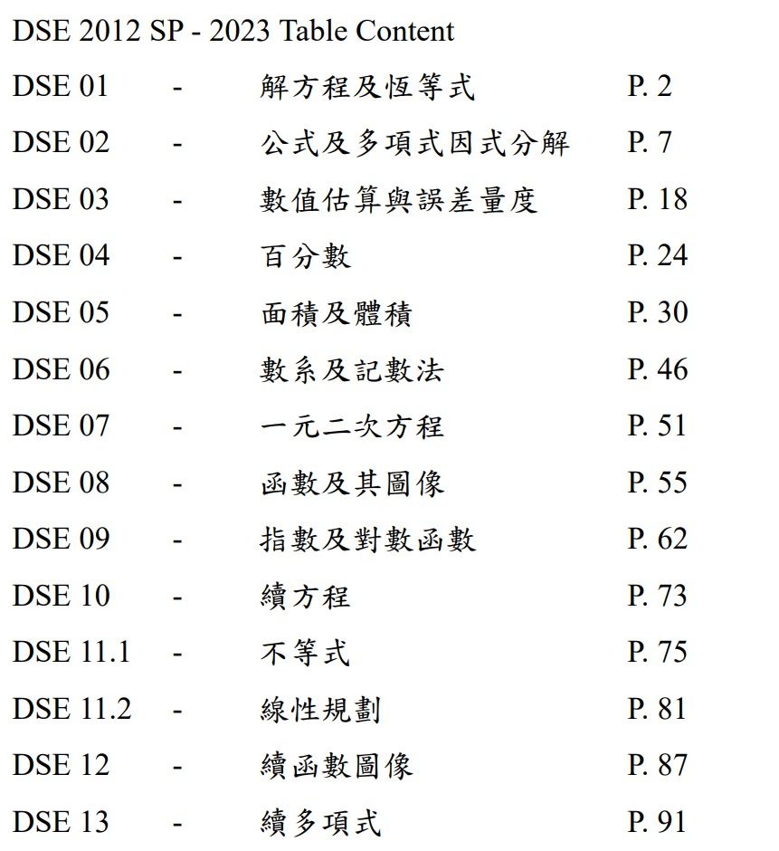 Dse past paper by topic maths 2012sp 2023 